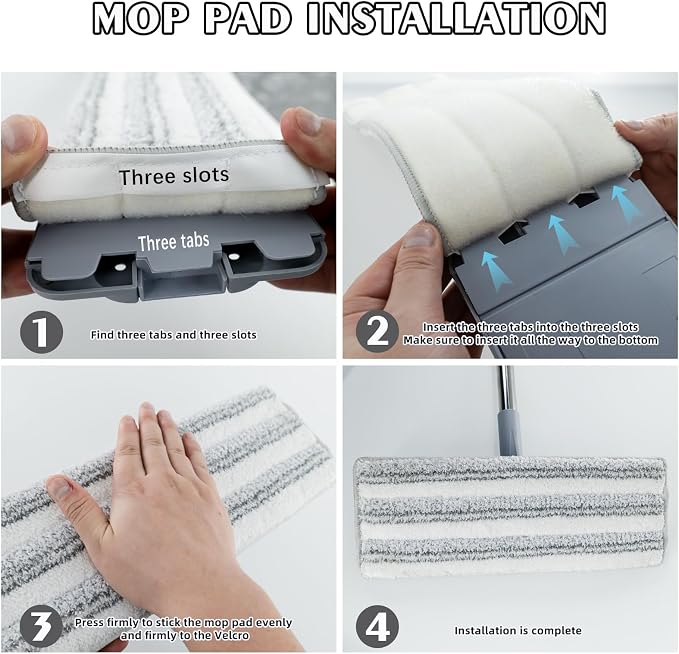 12 Pack Microfiber Mopping Pads Compatible with JOYMOOP, Libman, Oshang Flat Mop and Most 13"X5" Flat Floor Mop, Reusable & Washable Microfiber Cleaning Pads