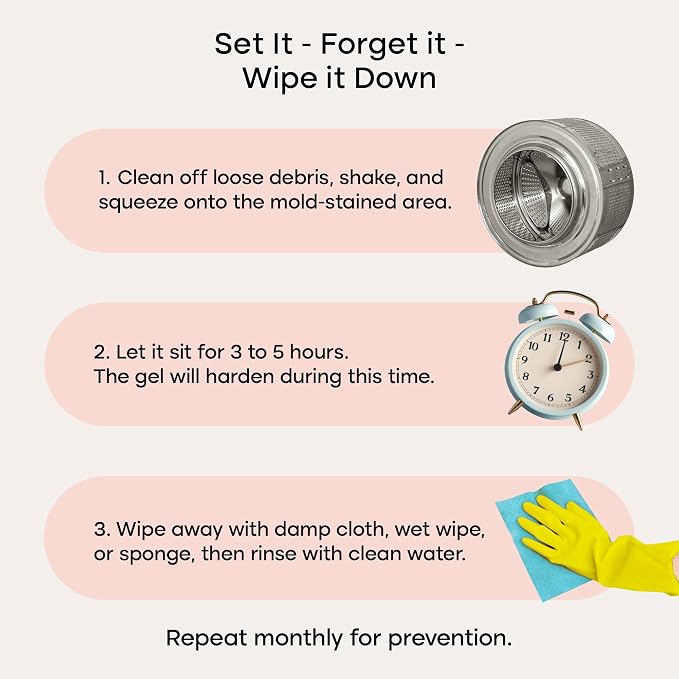 Uproot Clean Mold Stain Remover Gel 8 fl. oz.: Bleach-Free Gel Cleaner for Top & Front Load Washer Seals, Grout, Caulking, Refrigerators, & More - Fresh Floral Fragrance