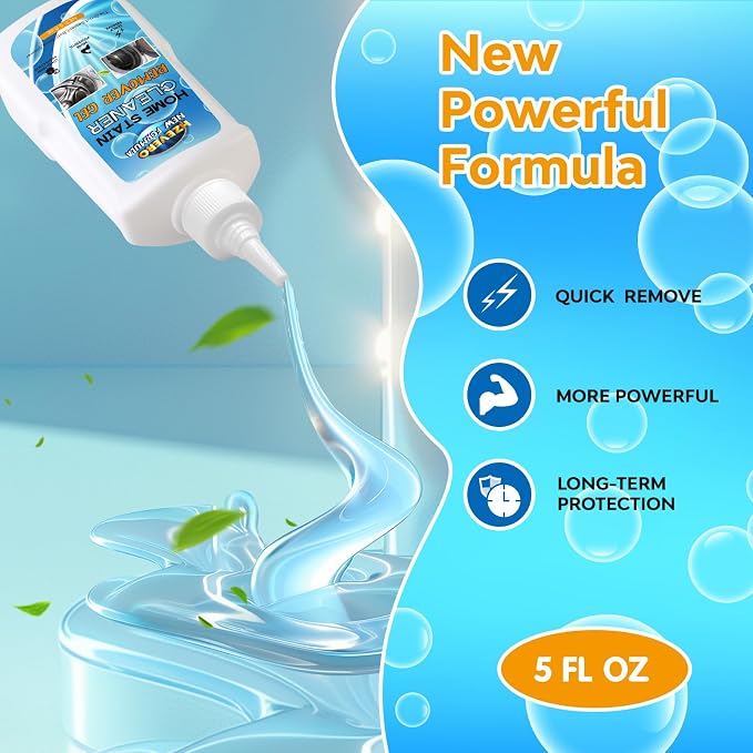 Mold Stain Remover Gel, Washing Machine Cleaner for Front Loader Washer Gasket Rubber Seal Home Stain Removal Gel for Grout, Caulk, Shower, Bathroom, Refrigerator, Bathtub Cleaning Solution 5 Fl Oz