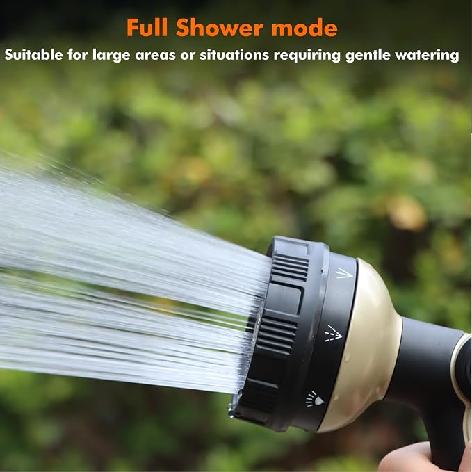 RESTMO Garden Hose Nozzle Heavy Duty, Metal Sprayer Nozzle Thumb Control | 8 Spray Patterns Full Shower Water Hose nozzle for Garden Hose, Ideal for Lawn & Plant Watering, Car & Pet Washing, Bronze