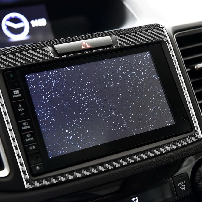 Real Carbon Fiber Trim for Honda CRV Accessories | for CR-V 2012 2013 2014 2015 2016 Central Console CD Player Panel Sticker Interior Thick Overlay Decal - B
