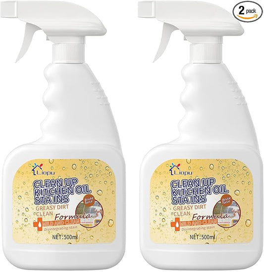 Liapu 2Pcs All Purpose Cleaner, Remove Stains Cleaning Spray, Kitchen Cleaner Spray, Heavy Duty Multi Purpose Degreaser Cleaner Spray Removes Grease, Grime, And Stains On Microwave & Oven & Stove Top