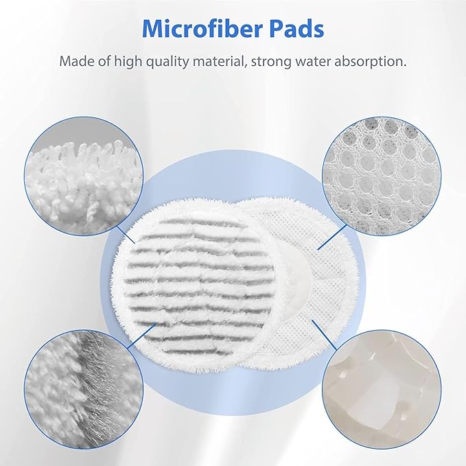 12 Pack Steam Mop Replacement Pads for Shark Steam & Scrub Steam Mop S8001 S8201 S7001 S7201 S7000AMZ Steam and Scrub Mop Pads Repeatedly Washed for All Floors Cleaning