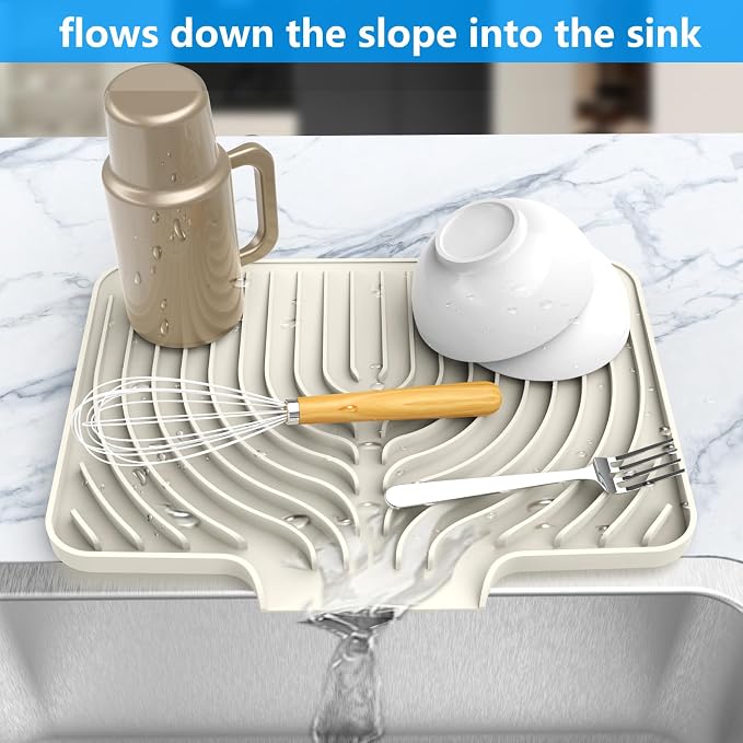 Dish drying mats for kitchen counter,14.6"×11"Silicone Self-Draining mat | Various sizes and colors,Self-Draining Slope Structure,Enabling faster drying,Heat-Resistant,Easy to clean,Food-grade