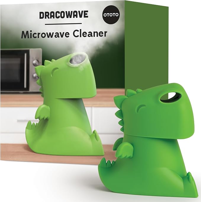 OTOTO NEW Dracowave Microwave Cleaner - Dragon Microwave Steam Cleaner, Cleans Grime in Minutes with Water and Vinegar - Cute Kitchen Gifts Accessories, Funny Kitchen Gadgets, White Elephant Gifts