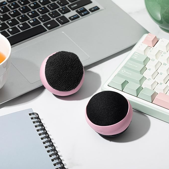 Suclain 4 Pack Screen Cleaner Balls Car Phone Screen Cleaning Cleaner Ball Microfiber Touch Cleaning Ball for Easter Computer Laptop Phone Monitor(Pink)