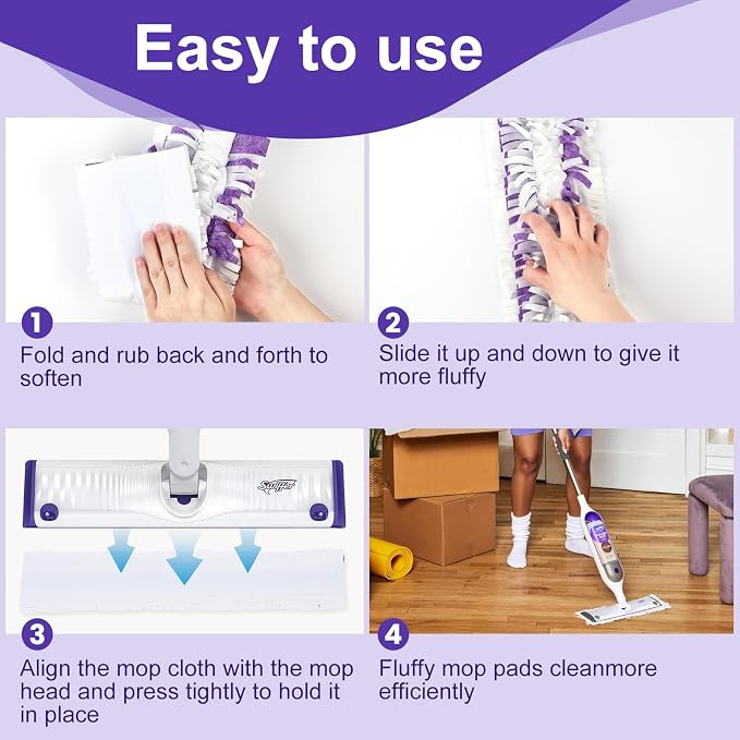 5X Cleaning Power Mop Pads Compatible with Swiffer PowerMop, Disposable Mopping Pad Refills for Cleaning, Multi-Surface Wood Floor Replacement Pads（32 Pack）