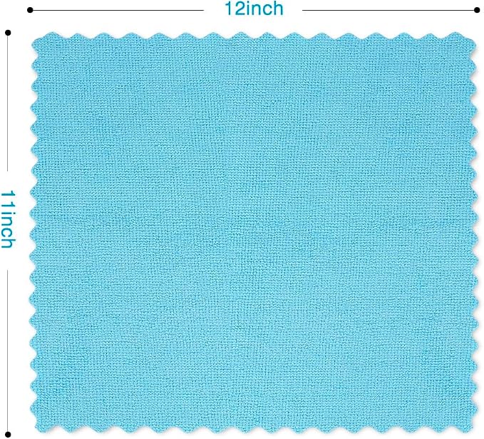 Orighty Microfiber Cleaning Cloth 5 Pack, Blue Cleaning Rags 12x11 inch | Microfiber Towels for Cars, Highly Absorbent Household Cleaning Supplies, Reusable Lint Free Cloths for House, Kitchen