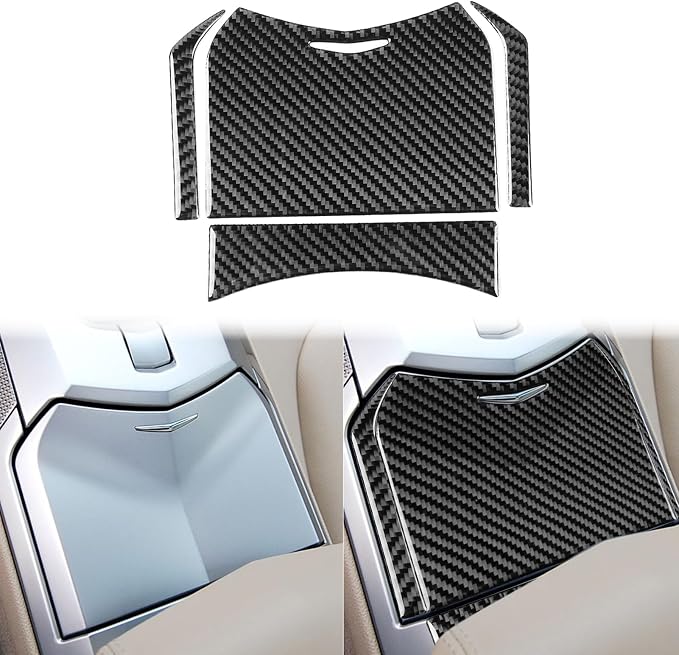 Real Carbon Fiber Trim for Cadillac CTS Accessories | for 2008 2009 2010 2011 2012 2013 Storage Box Decoration Panel Sticker Interior Thick Overlay Decal