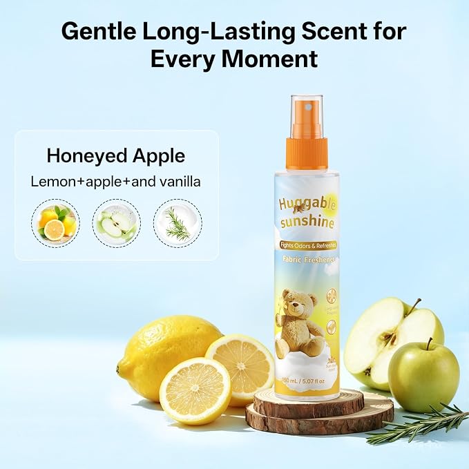 Odor Eliminator Fabric Freshener Spray, Apple Scent, 5.07 fl oz | Multi-Use Fabric Refresher Deodorizer, Long Lasting Fragrance for Clothes, Carpet, Couch, Mattress, Pillow, Curtain & Travel