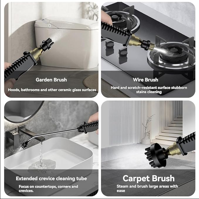 Foandbevi Handheld Steam Cleaner, 2500W High Pressure Multi-Surface Steam Cleaner for Home Use, Car Steamer For Cleaning Auto Detailing Kitchen Floors Tools