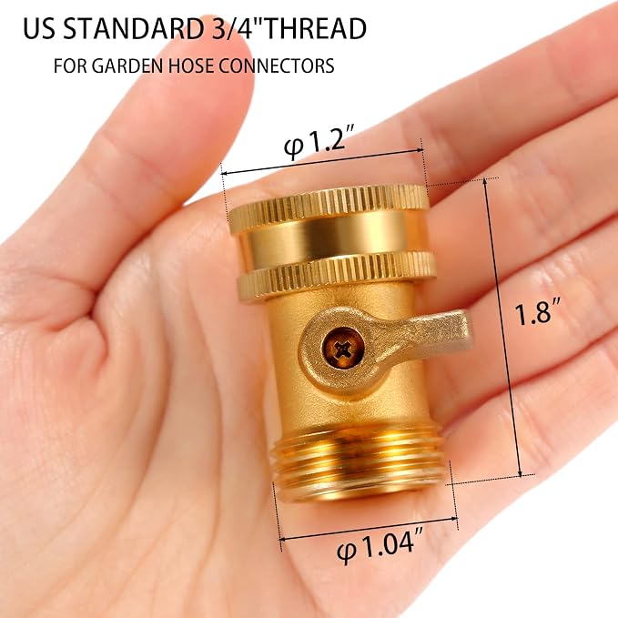 Jet Nozzle Power Washer for Garden Hose | Heavy Duty Brass Jetnozzle with Garden Hose Shut off Valve, Water Hose Nozzle High Pressure Powerful Washer 3/4" GHT, 1 Set