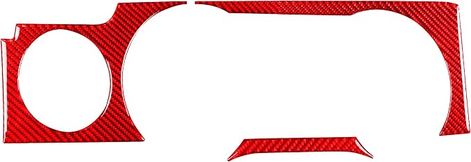 Red Real Carbon Fiber Trim for Ford Mustang Accessories | for GT Shelby 2005 2006 2007 2008 2009 Central Console Instrument Panel Gear Shift Cover Interior Thick Overlay Decal 12PCs