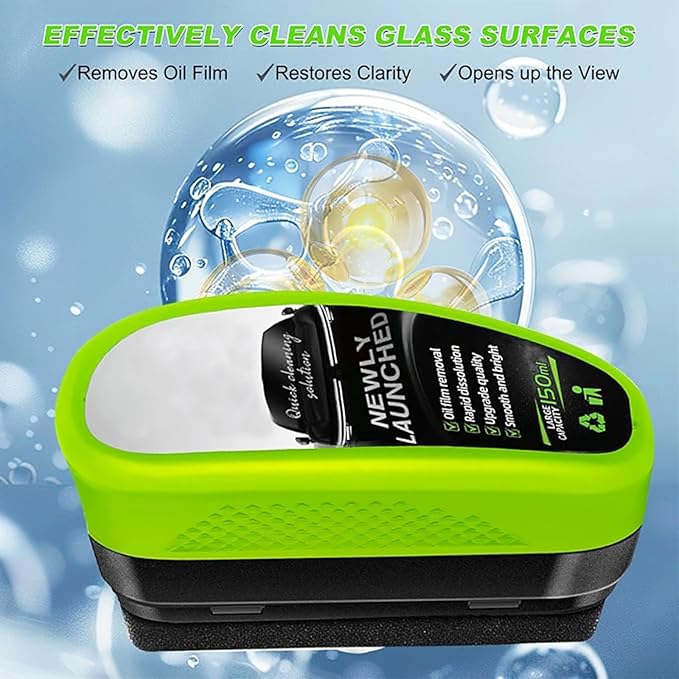 2026 Upgrade Automotive Clear Vision Windshield Cleaner, Oil Film Cleaning Brush for Car Windows, Clear Vision Glass Cleaner Car Windshield Cleaner Tool Improving Windshield Clarity & Visibility