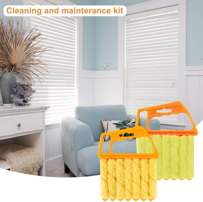 2 Pcs Blind Cleaner - Washable Window Blind Cleaner Duster Tool | Blind Duster for Wood Dlinds Mini Duster Brush Blind Dust Cleaner Venetian Shades Brush Window Air Conditioner Duster Dirt