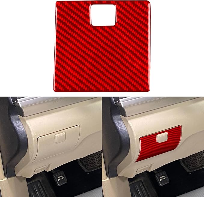 Real Carbon Fiber Trim for Toyota Camry Accessories | for 2012 2013 2014 Co-Pilot Storage Box Panel Interior Thick Overlay Decal