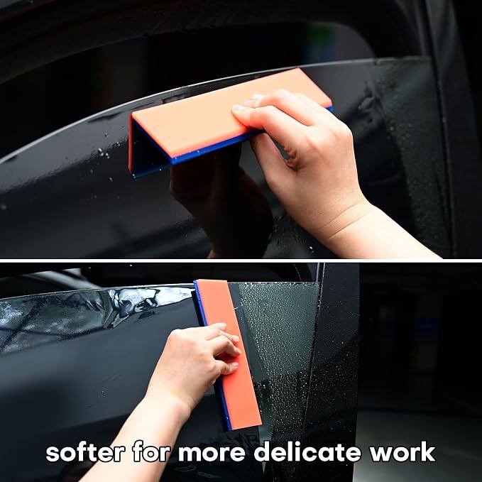 NEWISHTOOL 2 Pack Rubber Squeegee (8-Inch Replacement Blade, No Handle) | Window Tint Squeegee for Water Removal, Windshield Rear Back Glass Cleaning, PPF Installing and Window Film Application
