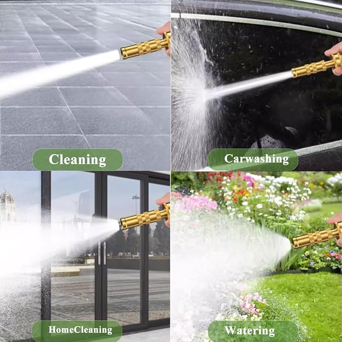 Brass Garden Hose Nozzle Bundle High-Pressure Heavy Duty Adjustable Spray 3/4" GHT for Patio Garden Hose Sprayer (2Packset)