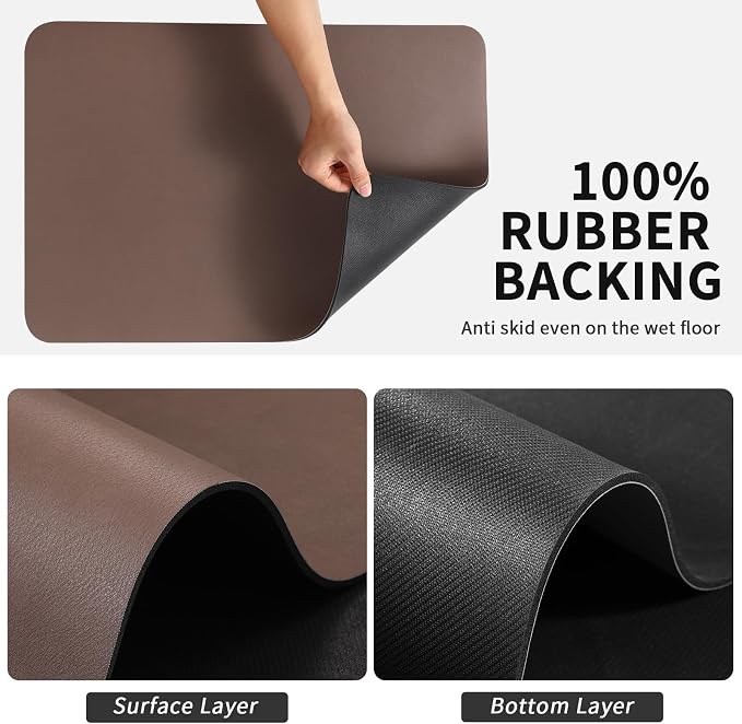 HotLive Coffee Mat - Absorbent Hide Stain Rubber Backed Dish Drying Mat for Kitchen Counter - Bar Mats for Countertops Accessories Fit Under Coffee Maker Espresso Machine
