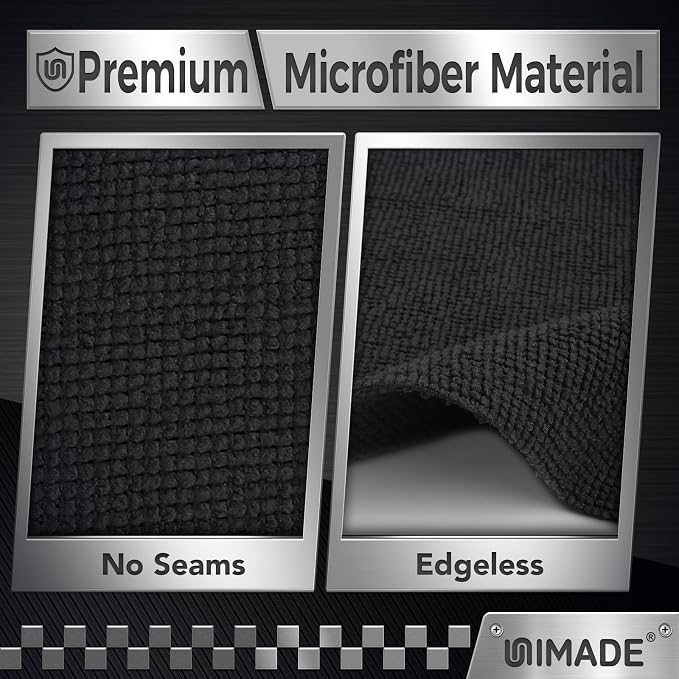 UNIMADE Microfiber Cleaning Cloth, 100 Pack Microfiber Towels for Cars Commercial Grade Work Rags Bulk Detailing Cloth for Automotive Bar Mechanic Restaurant Garage Housekeeping, 11.5"x 11.5", Grey