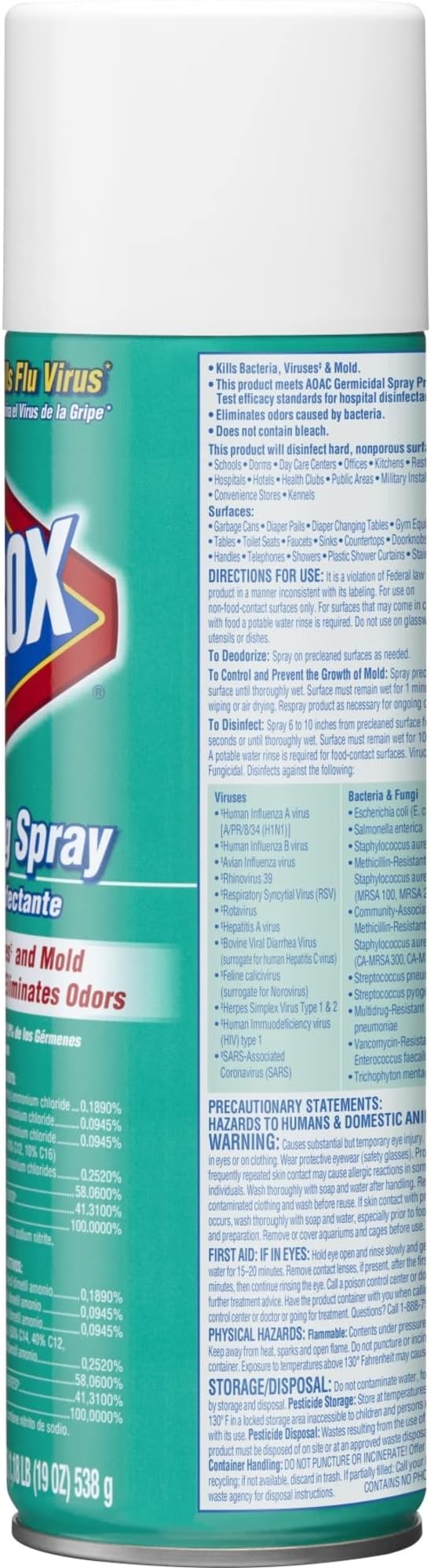 Clorox Disinfectant Spray, 19 Ounce, 1 Each