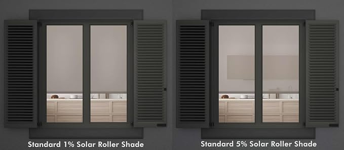 Cordless 5% Solar Screen Standard Roller Shade, White 33 W x 78 H (Arrives 1/4" Narrower)