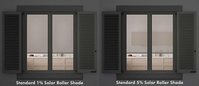 Linen Avenue Cordless 1% Solar Screen Standard Roller Shade, Sand 51 W x 66 H (Arrives 1/4" Narrower)