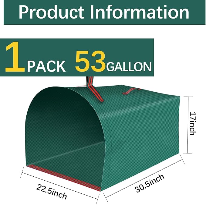53 Gallon leaf bags reusable yard waste bags leaf bag,It can be used to Cleaning fallen leaves, weeds, and yard trash,toys and camping supplies, or for moving