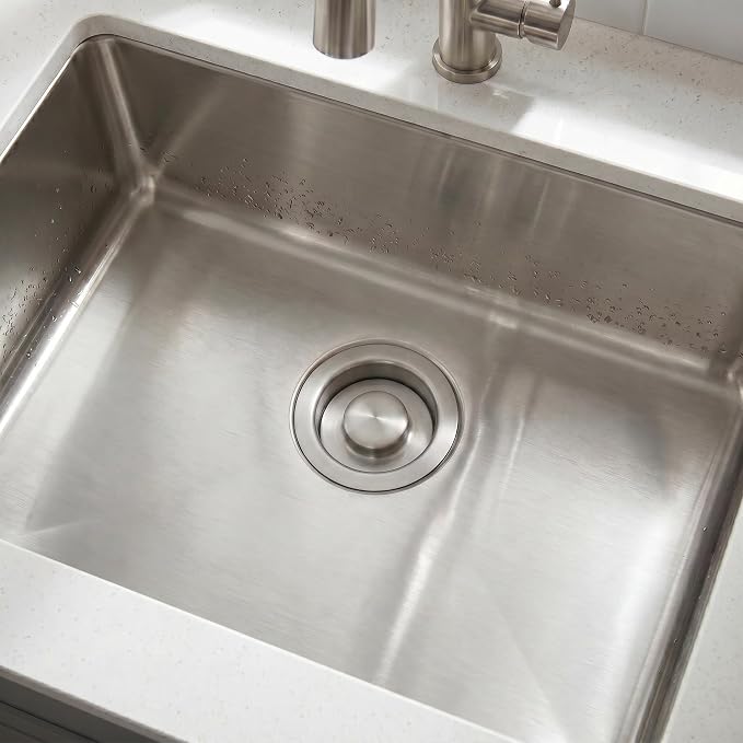 LQS Kitchen Sink Garbage Disposal Flange and Sink Stopper, fit 3-1/2 Inch Standard Sink Drain Hole Colour Chrome Finish