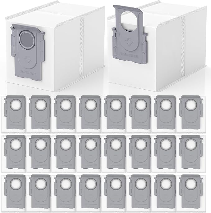 26 Pack QRevo Dust Bags Replacement for Roborock QV 35A, Qrevo S5V, Saros 10/10R, Z70, Curv/Curvx, Q Revo S/Pro/Plus/MaxV/Edge/ S5X/ S5A, S8 MaxV/Max Ultra Robot Vacuum Cleaner
