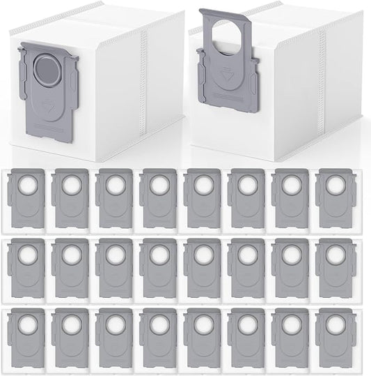 26 Pack QRevo Dust Bags Replacement for Roborock QV 35A, Qrevo S5V, Saros 10/10R, Z70, Curv/Curvx, Q Revo S/Pro/Plus/MaxV/Edge/ S5X/ S5A, S8 MaxV/Max Ultra Robot Vacuum Cleaner