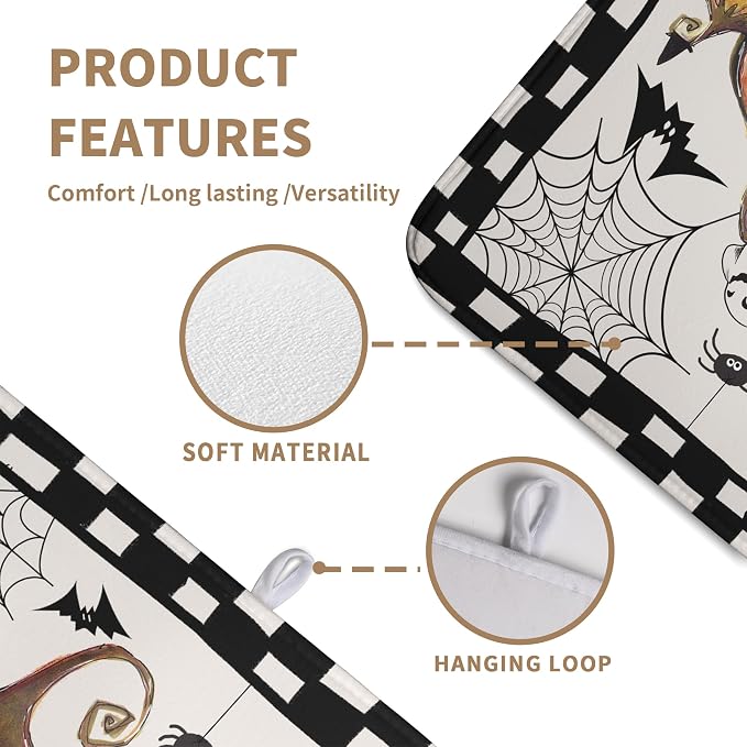 Happy Halloween Fall Pumpkin Dish Drying Mat for Kitchen Counter 18x24 In Spooky Ghost Bats Spider Web Buffalo Plaid Drying Mats Microfiber Dish Drainer Mat Large Absorbent Fast Dry Pad