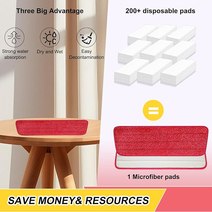 16.5 Inch Reusable Mop Pads Microfiber Spray Mop Replacement Heads for Wet/Dry Mops Compatible with Bona Floor Care System (6 Pack)