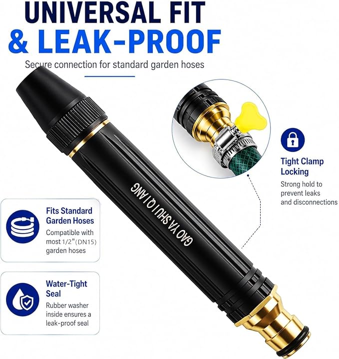 Home High-Pressure Car Wash Water Gun, Hose Nozzle, Garden Hose Sprayer with water pipe buckles, Adjustable Spray Patterns, for Watering Plants and Vegetables, Car Washing and Outdoor Cleaning (2)