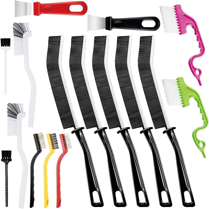 16 Pcs Crevice Cleaning Brush, Corner Brush, Screen Cleaner Brush, Cleaning Tools for Housekeeping, Garbage Disposal Cleaner Brush, Window Track Cleaning Tools, Kitchen