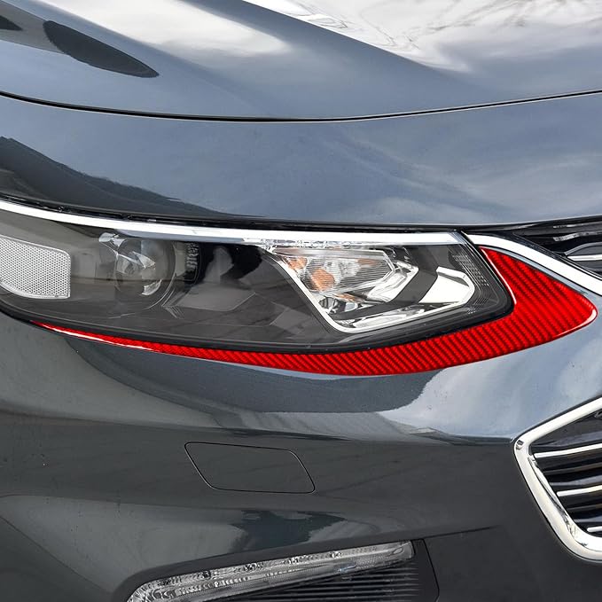 Real Carbon Fiber Trim for Chevy Malibu 9th Gen Accessories | for 2016-2024 Headlight Eyebrow Eyelids Strips Sticker Exterior Thick Overlay Decal