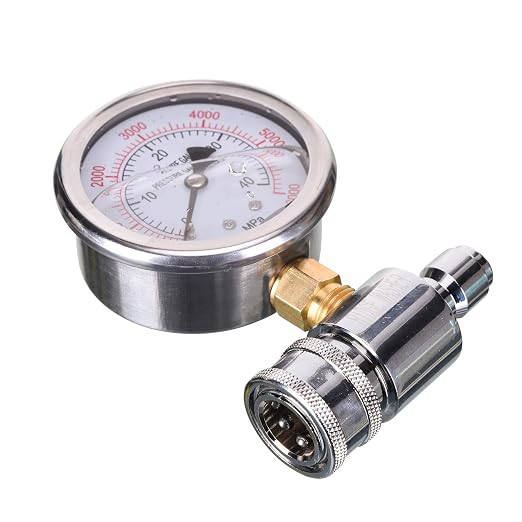 RIDGE WASHER Pressure Washer Gauge with 3/8'' Quick Connect Socket and Plug | 6000 PSI
