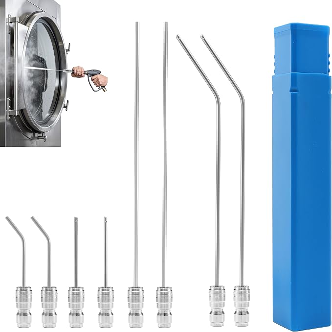 Pressure Washer Needle Nozzle Kit, 8 Pack, 2-4 GPM | Power Washer Needle Tips for Car, Washing Machine, AC Coil, Water Heater, Appliance Cleaning, 1/4” Quick Connect