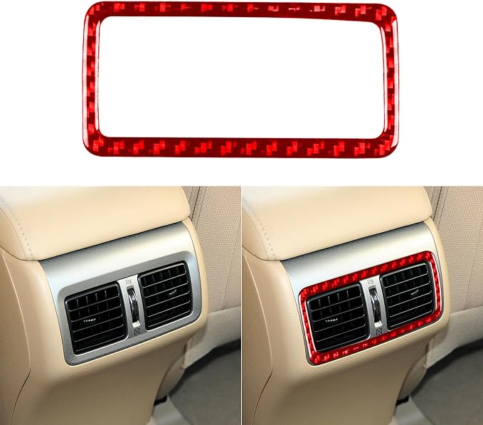 Real Carbon Fiber Trim for Toyota Camry Accessories | for 2012 2013 2014 Rear Row Air Vent Wind Outlet Decoration Panel Interior Thick Overlay Sticker Decal Type-B