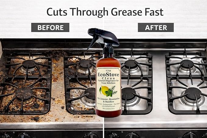 Herbal Scent Stove & Oven Cleaner – Spray, Wait & Wipe | Plant-Based Heavy-Duty Kitchen Degreaser Spray – Non-Toxic, Fume-Free Oven Cleaner | Safe for Glass Cooktops, Stainless Steel & Enamel (16 Oz)