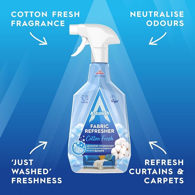 Astonish Fabric Refresher Spray for Curtains, Carpets & Upholstery, 750ml