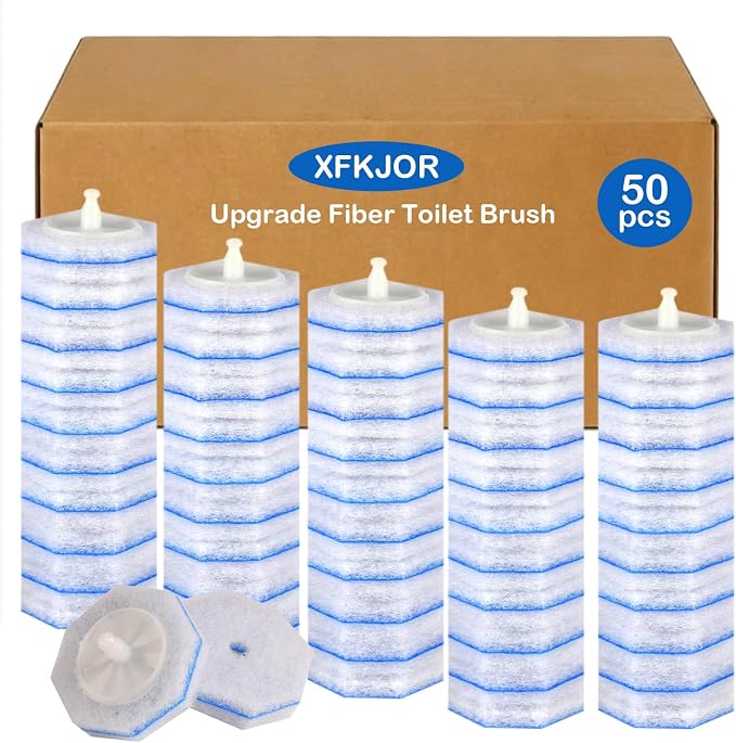 50 Count Toilet Brush Refills for Clorox - Upgrade 3-Layer Thickened Toilet Bowl Brush Compatible with Clorox Toilet Brush, Toilet Bowl Cleaners with 5X Cleaning Power, No Falling Apart