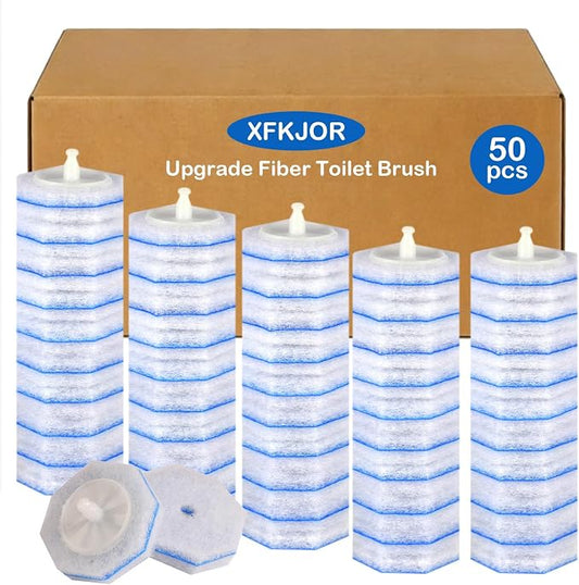 50 Count Toilet Brush Refills for Clorox - Upgrade 3-Layer Thickened Toilet Bowl Brush Compatible with Clorox Toilet Brush, Toilet Bowl Cleaners with 5X Cleaning Power, No Falling Apart