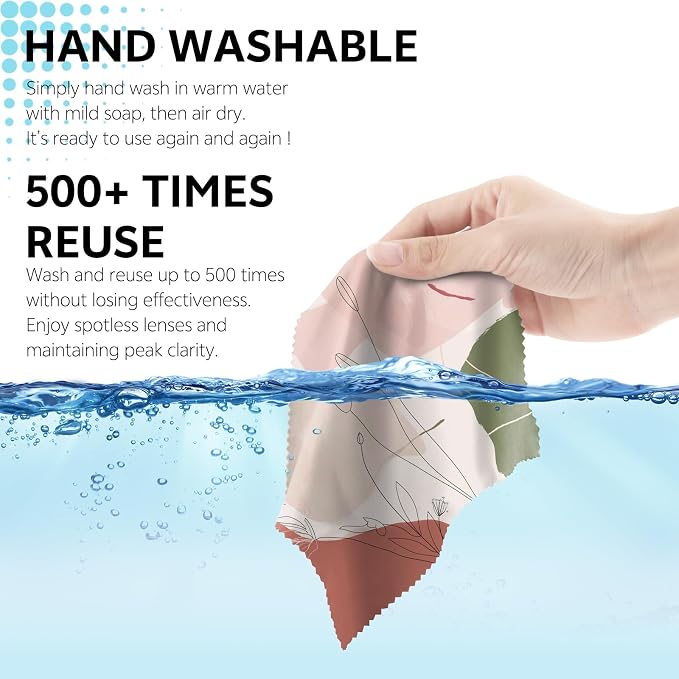 6 PCS Glasses Cleaning Cloth Eyeglass Lens Cleaning Cloth Eyeglasses Wipes Microfiber Reusable Soft for Phone Screens Camera Unisex Women Girls Cute Aesthetic (6.3"x6.3")-Forest Cloud