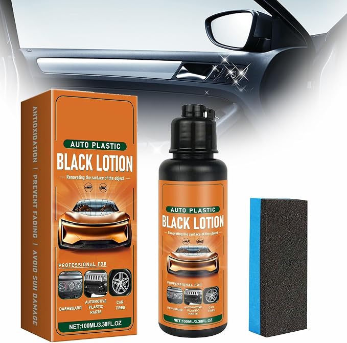 Auto Plastic Black Lotion, Black Lotion Auto Plastic, Plastic Restorer for Cars, Auto Plastic Black Lotion, Can Restore the Luster of Faded Plastics and Rubbers (1PCS)