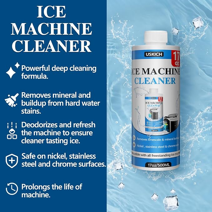 USKICH 4 Pack Ice Machine Cleaner Maker Descaler-68 fl oz Nickel Safe Descaler,Ice Maker Cleaner Solution Compatible with Ice Machine Brands Scotsman,KitchenAid,Hoshizaki