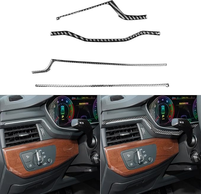 Real Carbon Fiber Trim for Audi Accessories | for B9 A4 S4 A5 S5 2020-2025 / RS5 2021-2025 Center Control Knob Interior Thick Overlay Decal