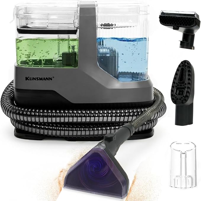 Carpet Spot Cleaner Machine, Mini Portable Upholstery & Couch Shampooer | 17KPa Suction, Deep Cleaning Compact Handheld Car Shampoo Machine for Sofa, Rug, Stairs & Pet Stains