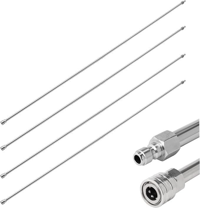 Pressure Washer Wand Extension, 240 Inch, Stainless Steel | Replacement Lance with 1/4" Quick Connect Fitting, 4000 PSI, 4 Wands – 60" Each Wand