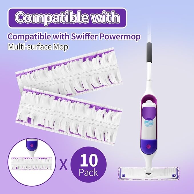 60 Pack Disposable Power Mop Pads for Swiffer Power Mop Pads, Compatible with Swiffer Power Mop Refills, Unscented Spray Replacement Floor Cleaning Refills for urface/Hardwood Floor Cleaning